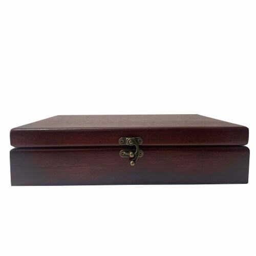 WE Games Wooden Valet Box - Mahogany Stain (Made in USA) Perspective: back