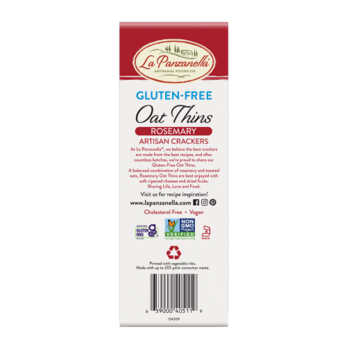 La Panzanella® Gluten Free Rosemary Oat Thins Perspective: back