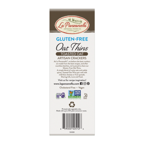La Panzanella® Gluten-Free Toasted Oat Thin Crackers Perspective: back