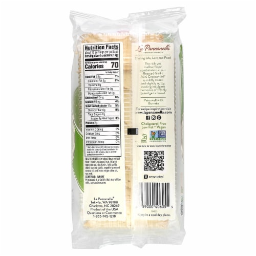 La Panzanella® Mini Croccantini® Roasted Garlic Artisan Crackers Perspective: back