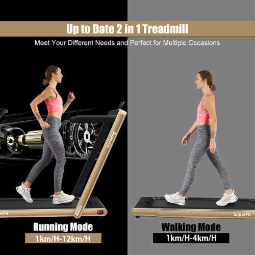 SuperFit 2.25HP 2 in 1 Folding Treadmill W APP Speaker Remote