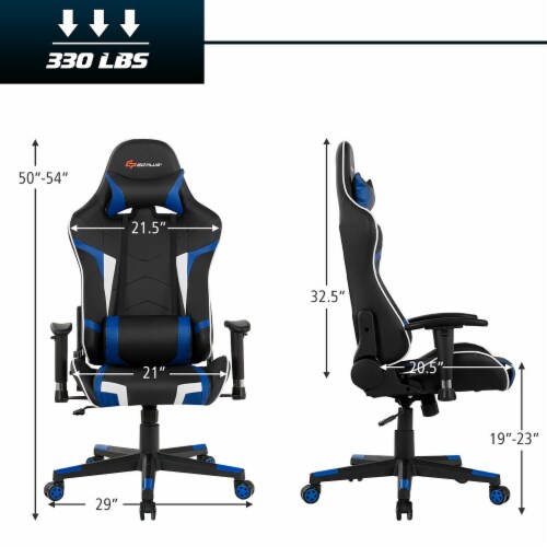 Goplus Massage Gaming Chair Reclining Swivel Racing Office Chair w
