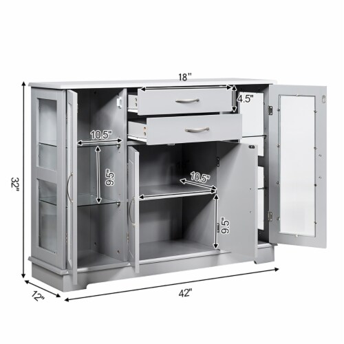 Sideboard Buffet Server Storage 32 Cabinet W 2 Drawers 3