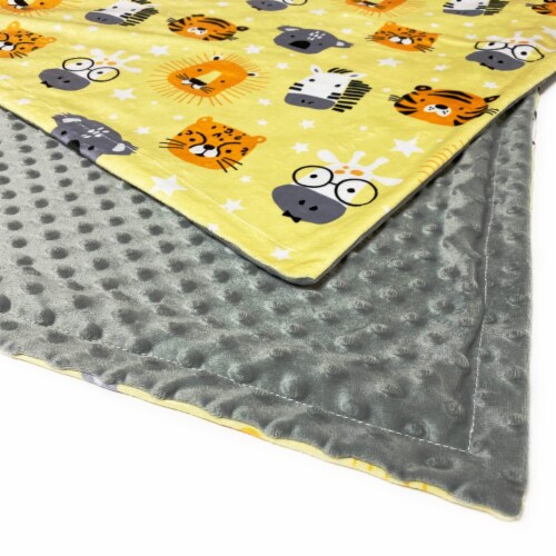 Plush Extra Soft Baby Blankets | 2-Pack of Large 30 x40  Multi-Purpose Blankets | Safari Perspective: back