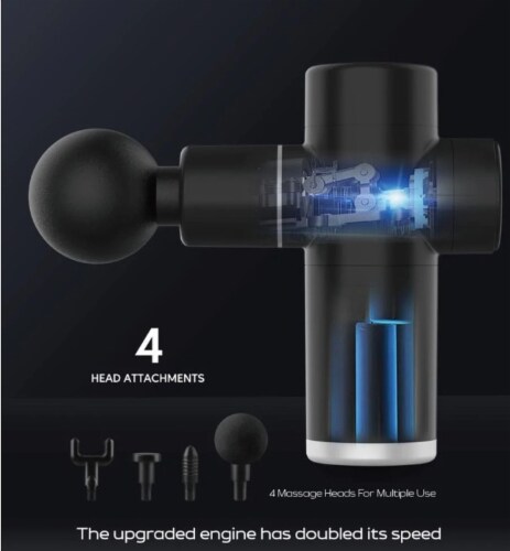 Massage Gun Deep Tissue, Electric Muscle Massager Percussion Massage Gun for Athletes, Black Perspective: back