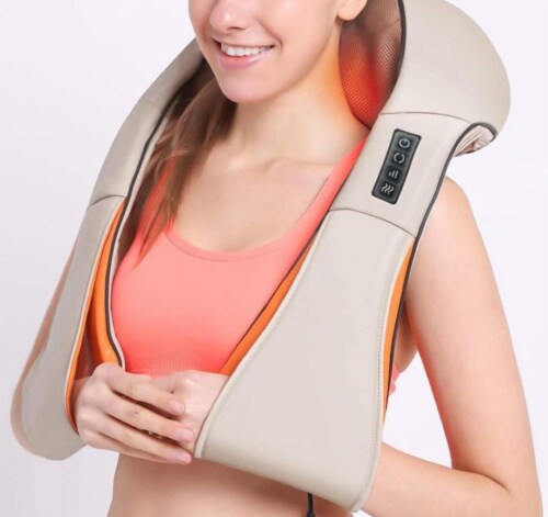 Neck & Shoulder Massager with Wire, Deep Kneading Massage Rollers