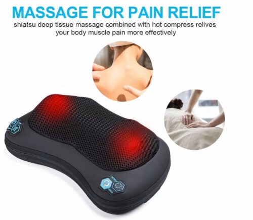 Shiatsu Neck Massager, Heat Deep Tissue Kneading Massage Pillow for Shoulder  Full Body Muscle, 1 - Metro Market