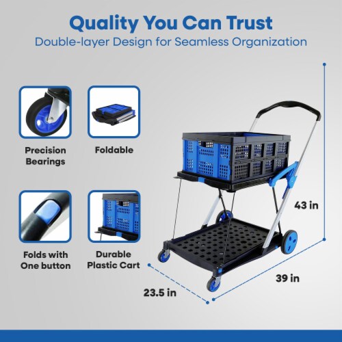 Magna Cart 2-Tier Foldable Shopping Hospitality Utility Cart w