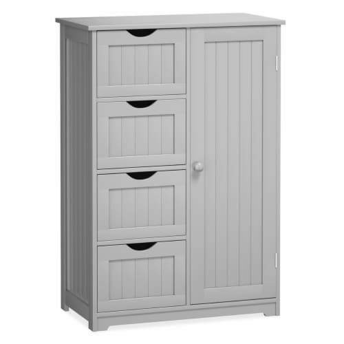 2-Door Freestanding Bathroom Cabinet with Drawer and Adjustable Shelf -  Costway