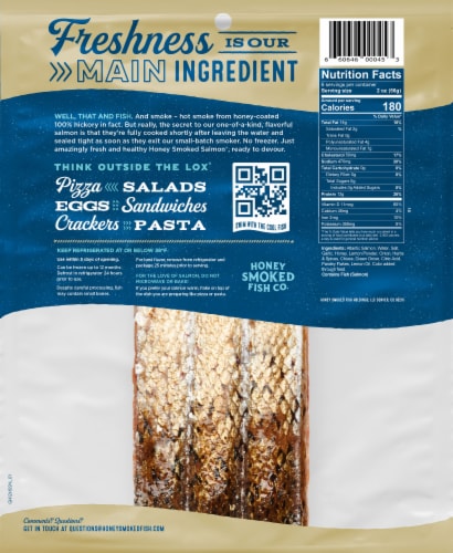 Honey Smoked Salmon 12oz Garlic & Herb Perspective: back
