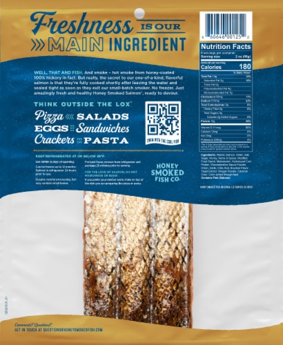 Honey Smoked Salmon 12oz Sweet Bourbon Perspective: back