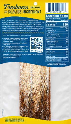 Honey Smoked Fish Smoked Salmon Fillet, Original, 6 oz Perspective: back