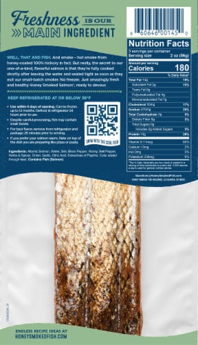 Honey Smoked Salmon 6oz Cracked Pepper Perspective: back