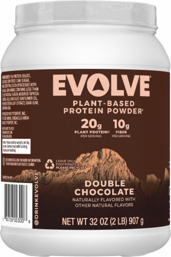 Evolve® Double Chocolate Plant-Based Protein Powder Perspective: back