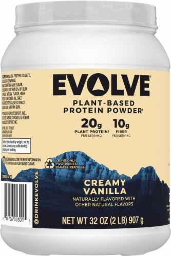 Evolve® Plant-Based Ideal Vanilla Bean Protein Powder Perspective: back