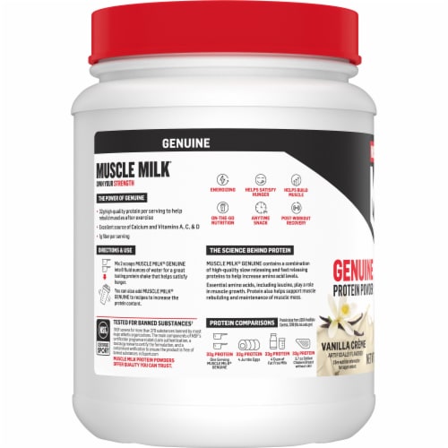 Muscle Milk® Vanilla Crème Genuine Protein Powder Perspective: back