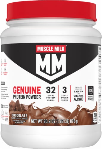 Muscle Milk® Chocolate Genuine Protein Powder Perspective: back
