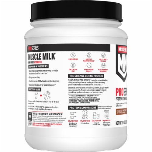 Muscle Milk® Pro Series Knockout Chocolate Protein Powder Perspective: back