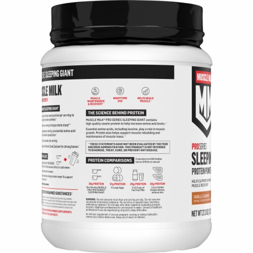 Muscle Milk™ Vanilla Caramel Pro Series Sleeping Giant Protein Powder Supplement Perspective: back