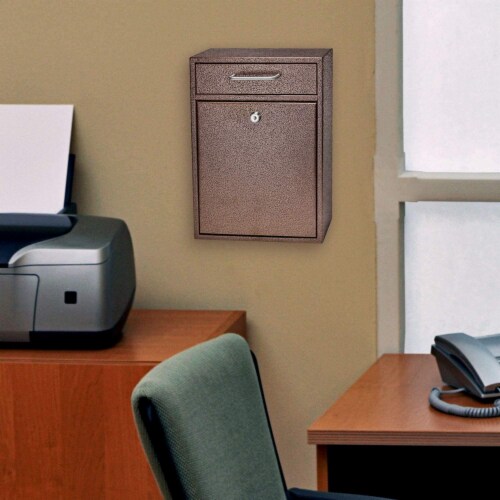 Epoch Design Locking Security Drop Box - Bronze Perspective: back