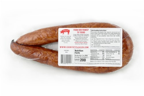 Country Pleasin' Pork Smoked Sausage Perspective: back