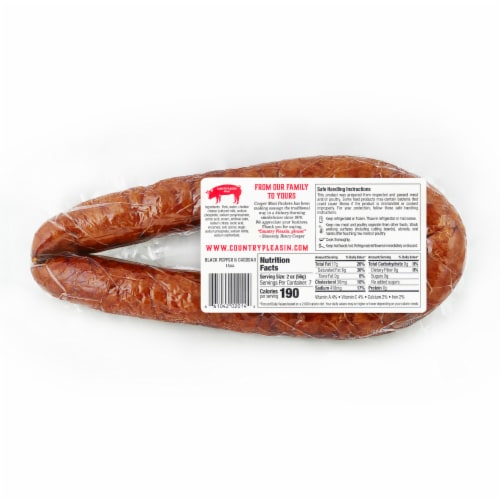 Country Pleasin' Black Pepper Cheddar Pork Sausage Perspective: back