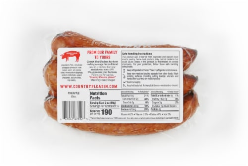 Country Pleasin' Pork and Pineapple Smoked Sausage Perspective: back