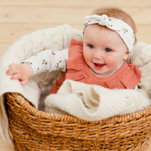 Organic Cotton Headband Printed Small Flowers Perspective: back