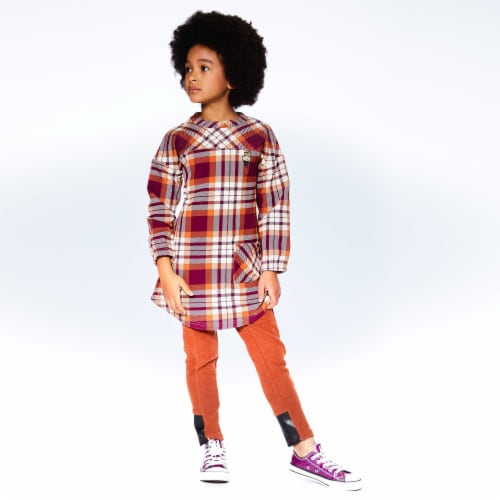 Printed Shirt Dress With Long Sleeves Perspective: back