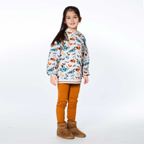Fleece Legging With Knee Applique Golden Brown Perspective: back