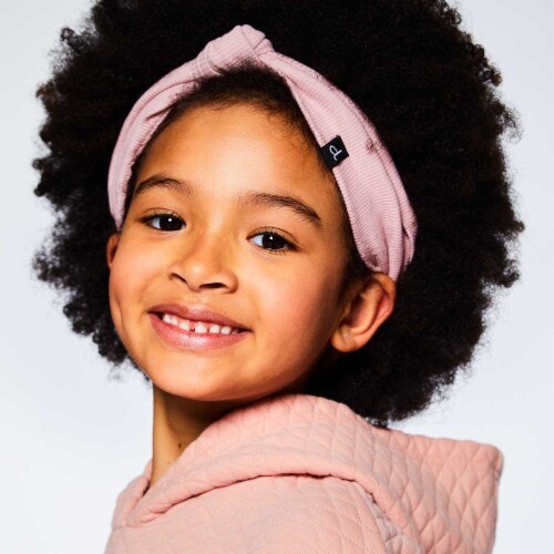 Knotted Rib Headband Coral Pink Perspective: back