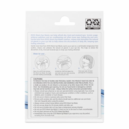 Zeiss Dry Eye Relief Warming Eye Masks Perspective: back