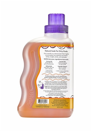 Zum® Frankincense Patchouli Liquid Laundry Soap Detergent Perspective: back
