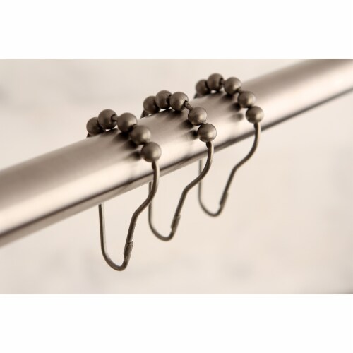 Kingston Brass Srcr128 Roller Ball Shower Curtain Rings (12Pcs/Set), Brushed Nickel Perspective: back
