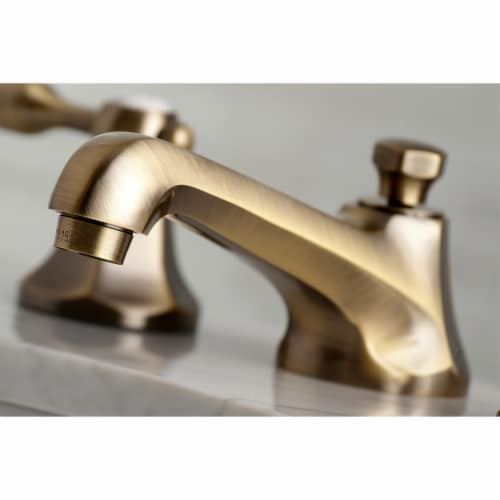 Kingston Brass KS4463TAL Tudor 8" Widespread Bathroom Faucet, Antique Brass Perspective: back