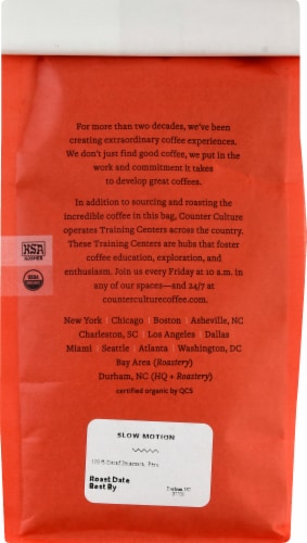 Counter Culture Slow Motion Decaf Whole Bean Coffee Perspective: back