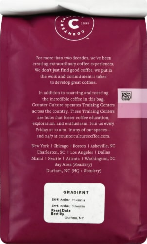 Counter Culture Gradient Whole Bean Coffee Perspective: back