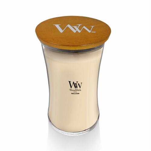 WoodWick Vanilla Bean Scented Large Hourglass Candle, 21oz Perspective: back