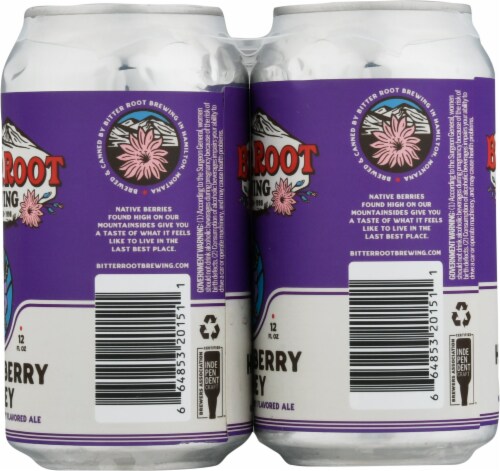 Bitter Root Brewing Huckleberry Honey Ale Perspective: back