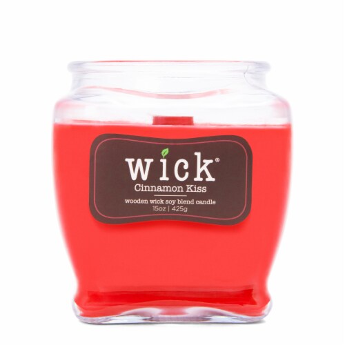Wick® Cinnamon Kiss Wooden Wick Soy Blend Candle - Red Perspective: back