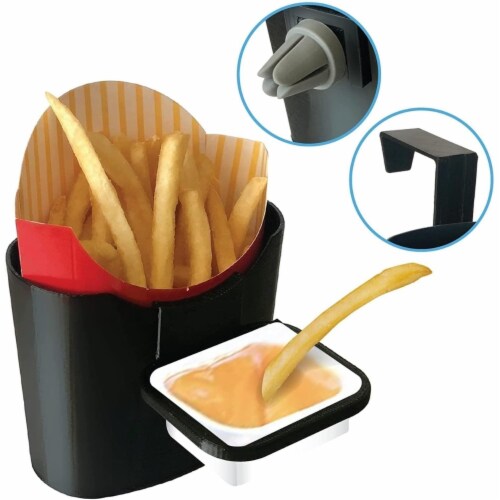Vent N' Door Caddy 2pk French Fry Sauce Holder Multi Use Storage Travel Mighty Mojo Perspective: back