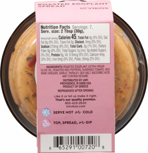 Mt Vikos Roasted Eggplant Spread Perspective: back