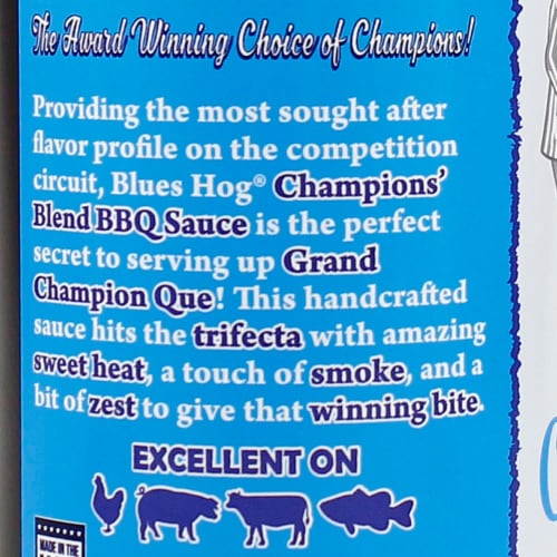 Blues Hog® Champions' Blend BBQ Sauce Perspective: back