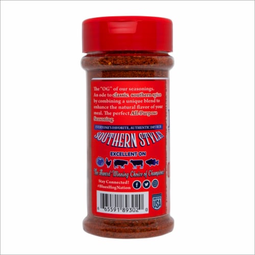 Blues Hog® Dry Rub Seasoning All Purpose Spice Bottle Gluten Free BBQ Perspective: back