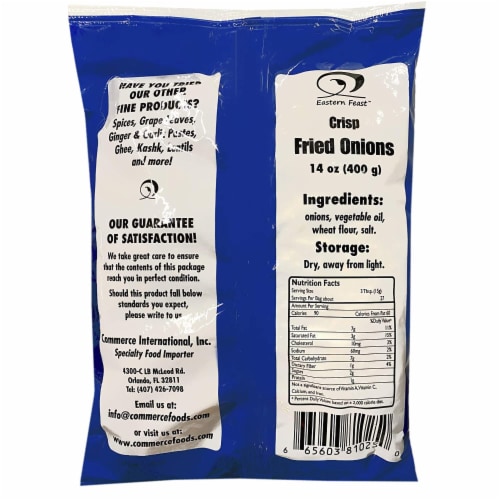 Eastern Feast - Fried Onions, 14 oz, Product of Holland Perspective: back