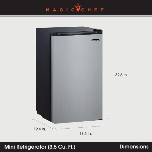 Magic Chef MCBR350S2 3.5 Cubic Feet Compact Mini Refrigerator & Freezer,  Silver, 1 Piece - Fry's Food Stores