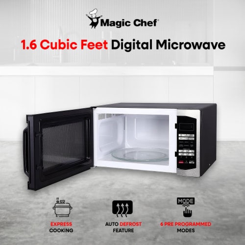 Commercial Chef 1.6 Cu. ft. Countertop Microwave Oven Stainless