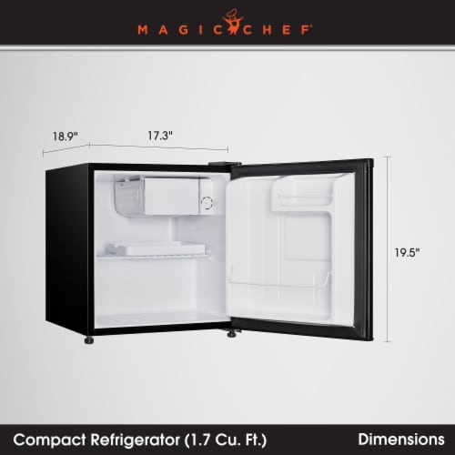 MAGIC CHEF Mini Refrigerator with Chiller Compartment Black, 1.7 cu