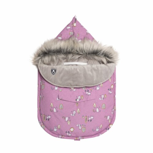 Printed Woodland Animals Baby Pouch Lilac Perspective: back
