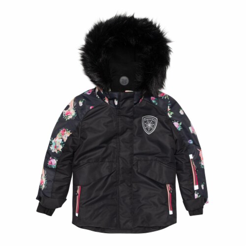 Printed Unicorns Two Piece Snowsuit Black Perspective: back